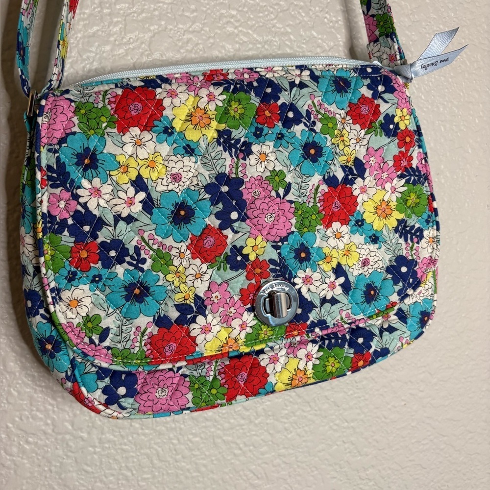 Vera Bradley Saddle Crossbody Shoulder Bag in Far Out Floral